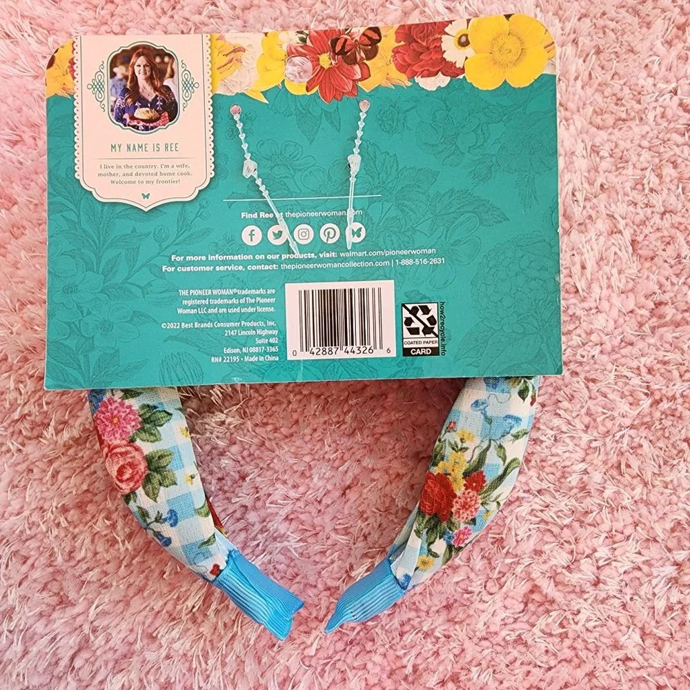Pioneer Woman NWT sweet rose floral gingham print headband - Picture 2 of 7